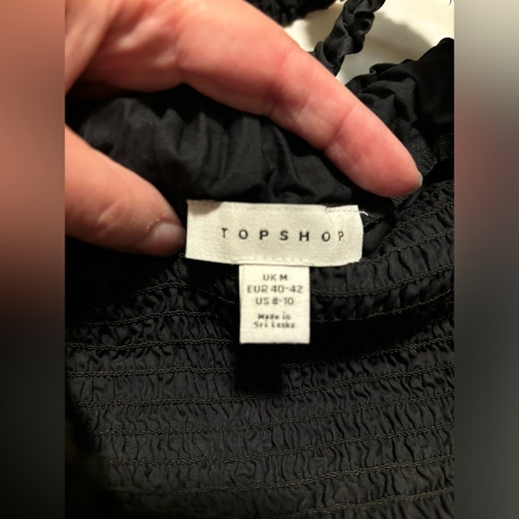 Topshop smocked peplum, open back section top, M - Picture 3 of 11